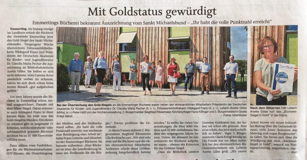 Bericht "Mit Goldstatus gewürdigt"