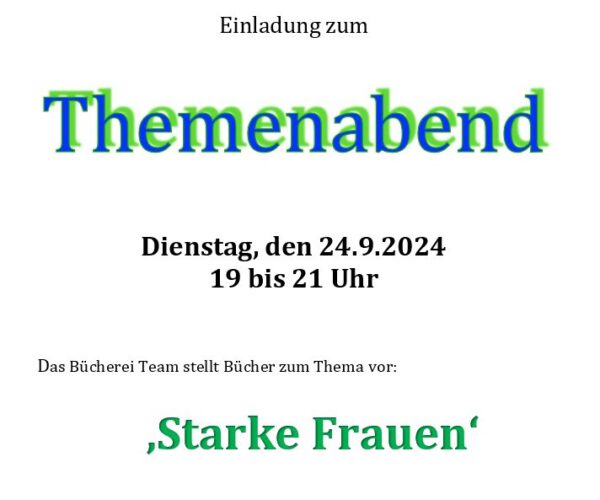 Themenabend 'Starke Frauen'